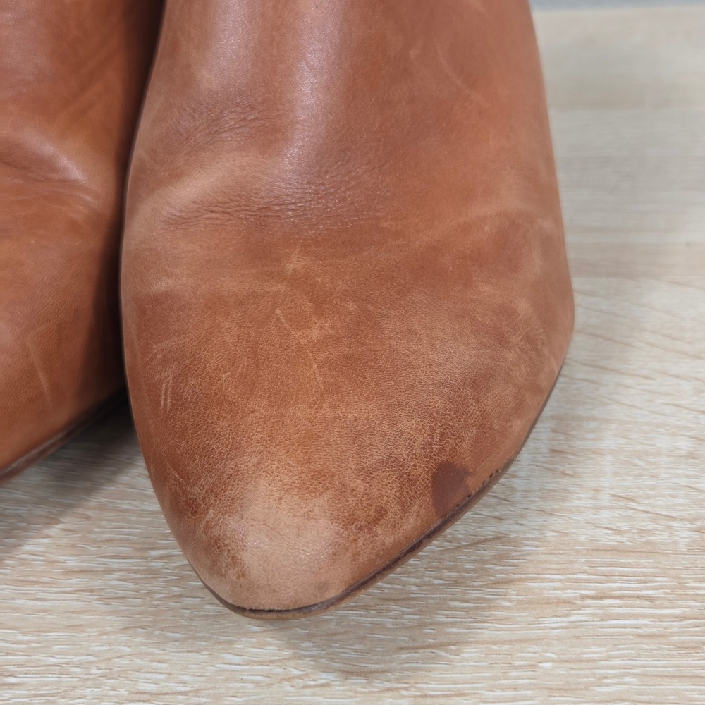 ABLE Brown Leather Pointed Toe Heeled Mules Women's 10 Made in Brazil - Picture 11 of 15